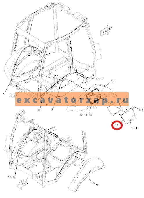 Запчасти для CAT 428/432/434/444