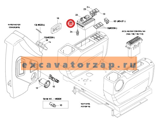 Панель приборов 21N4-20501 экскаватора HYUNDAI R140W, R1400W, R170W, R1700W, R200W, R2000W