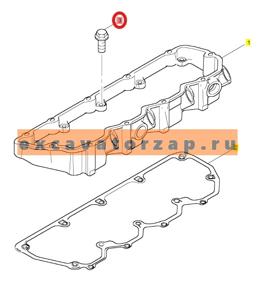 Болт 2314H003 проставки крышки клапанной двигателя PERKINS