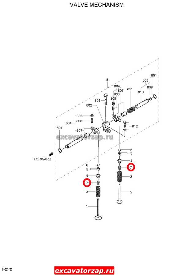 Маслосъемный колпачек 32A04-02801 экскаватора Hyundai