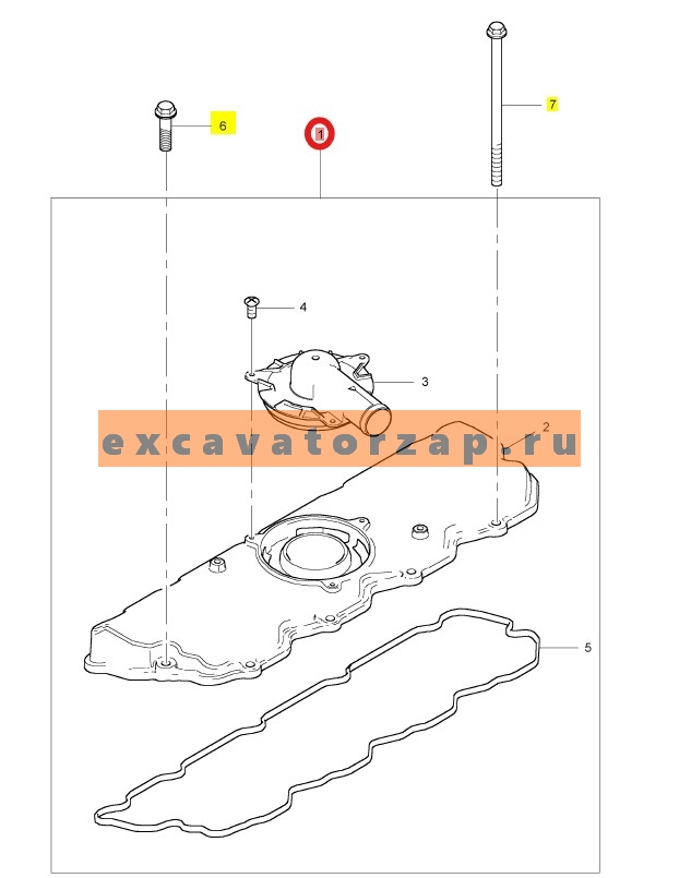 Крышка клапанная T415058 (с прокладкой и сапуном) двигателя PERKINS