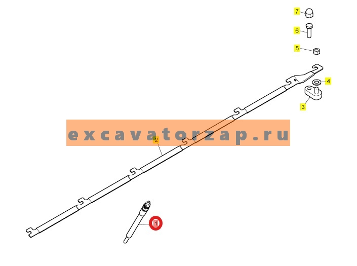 Свеча накаливания T419164 (аналог, Турция) двигателя PERKINS