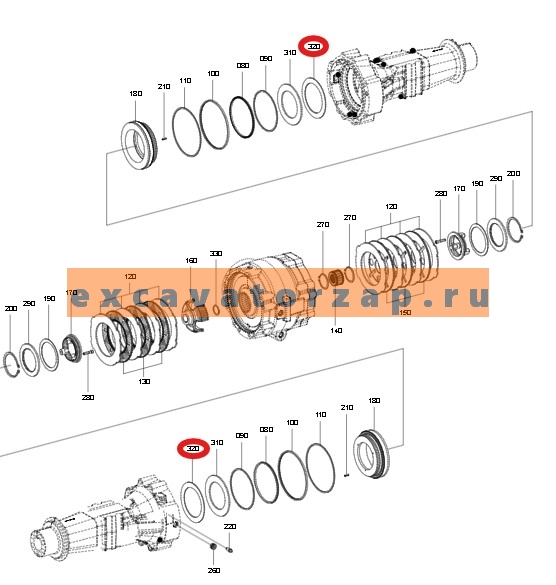Тарельчатая пружина 0501.323.372, 0501323372, 0501-323-372 заднего моста экскаватора погрузчика HYUNDAI H940S
